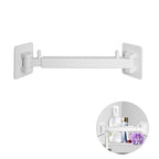 RV Shower Corner Storage Bar Base Angle and Adjustable Rod Length Bottom White Corner Frame Suitable for Fixing Toilets in RVs (1)