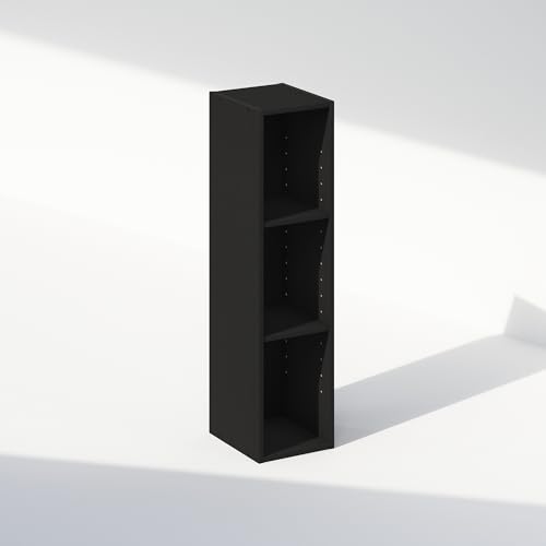 Furinno Reed 3-Tier Closet Organizers and Storage, Closet Organizer, Open Shelf Closet Storage, for Wardrobe, Bedroom, Living Room, 8-Inch Width, Blackwood - color: Blackwood, size: 3-Tier; 7.9" W
