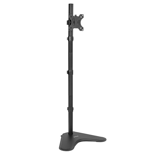 VIVO Extra Tall Single LCD Computer Monitor Free-Standing Adjustable Desk Stand for 1 Screen up to 27 inch, STAND-V011H - color: Black, size: 38" Tall