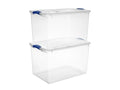(2pack) 66 Quart Clear Plastic Storage Bins with Latch Lid, Extra Large Stackable Storage Containers for Home Organization, Heavy-Duty Plastic Storage Totes for Clothes, Blankets, Seasonal Items - size: 24" x 16" x 13