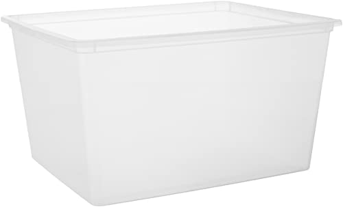 IRIS USA 4-Pack Storage Bins with Lids, 25 Quart, Clear Stackable Containers Box Organize Shoes Closet Shelves Clothes Blankets Towels - BPA-Free Plastic - size: 25 Qt, style: 4 Pack