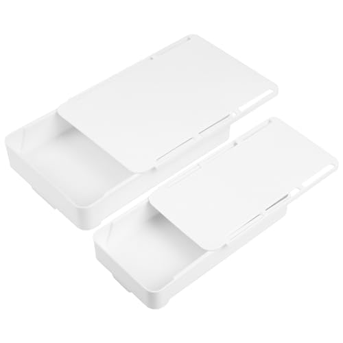 2pcs Under Desk Drawers - Self-Adhesive Hidden Undermount, Slide-Out Storage Organizer for Office & Home (S+L Size)