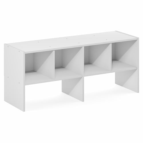 Furinno FANO Closet Organizers and Storage, 6-Cube Multipurpose Top Shelf Closet Shelf, Stackable Closet Organization Shelves, 11.7 x 36 x 15.4, for Bedroom, Closet, Laundry Room, White - color: White, size: 6-Cube, Top Shelf