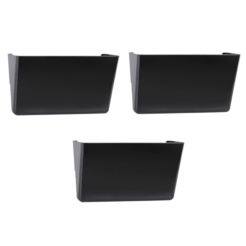 EASEPRES 3 Pack Black Plastic Single Pocket Hanging File Organizer, Wall Mount Paper Mails Magazines Holder, Mounted Folder Bins for Office School and Home, 12.99x4.13x7.48 inches - color: Black, size: 3 Pack