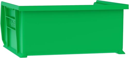 Akro-Mils 30235 AkroBins Plastic Storage Bins, Space-Saving Stackable Bins for Garage, Pantry, Craft Organization, 11" x 11" x 5", Green, 6-Pack - color: Green
