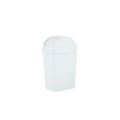 Superio Small 2.5 Gallon Plastic Trash Can with Swing Top Lid, Compact Slim Waste Bin for Under Desk, Office, Bedroom, Bathroom, Dorm Room, 10 Qt. Portable Garbage Can (White) - size: 2.5 Gallon, style: 1 Pack