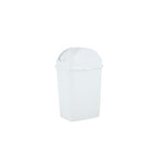 Superio Small 2.5 Gallon Plastic Trash Can with Swing Top Lid, Compact Slim Waste Bin for Under Desk, Office, Bedroom, Bathroom, Dorm Room, 10 Qt. Portable Garbage Can (White) - size: 2.5 Gallon, style: 1 Pack