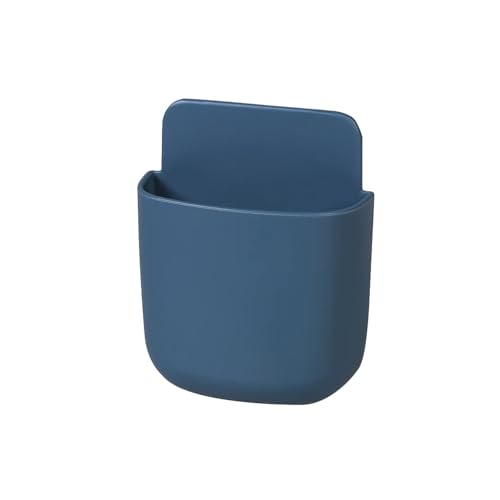 1Pcs Wall-Mounted Storage Box Space-Saving Wall Organizer for Phone Remote Small Items Creative Hanging Storage Easy Install No Electricity Needed(Blue) - color: 1Blue