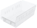 Akro-Mils 30130 Plastic Shelf Bins, Heavy Duty Storage Bins for Garage, Closet, and Drawer Organization, 12" x 6-1/2" x 4", Clear, 12-Pack - color: Clear