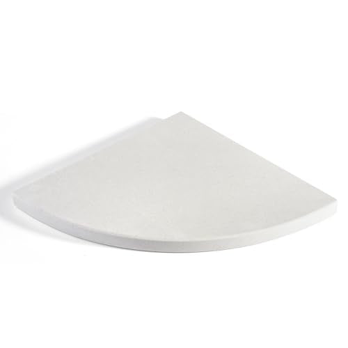 Koville Natural Marble Corner Shower Shelf for Bathroom, 10'' Polished Marble Corner Shelves, Wall Mounted Stone Corner Shower Caddy, No Drilling Adhesive Shelf - White Cliff (No Glue Included) - color: White Cliff, size: 1-Layer
