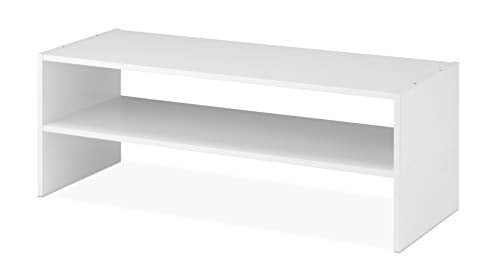 Whitmor Stackable 31" Extra Wide 2-Shelf Storage Organizer, White - color: White, size: 31 INCH