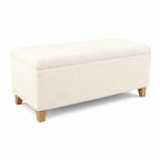 HomePop Sherpa Storage Bench - Cream - color: Cream Sherpa