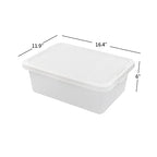 14 Quart Clear Storage Box, Underbed Plastic Latch Box with White Lids, 2-Pack - color: White