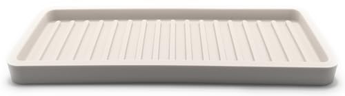 Happitasa Silicone Sink and Surface Organizer Tray, Sponge Holder, Vanity Tray, Trivet, Heat Safe, Dishwasher Safe, for Bathroom and Kitchen Organization (Vanilla Cream, 9"x3.5") - color: Vanilla Cream, size: 9" x 3.5" x 0.6"
