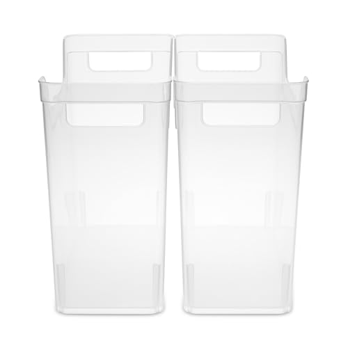 Sterilite Narrow Shelf Bin with Handles, Plastic Storage Container for Organizing Shelving, Closet, Pantry, and Countertops, Clear, 6-Pack - size: Narrow