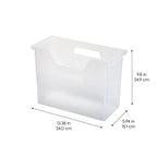 IRIS USA Medium Portable Desktop File Box with Open Lid, 6 Pack, Side Handles, Hanging File Folders, Tabs & Inserts, Letter Size, Magazines, Newspapers, Mail, Books, Notebooks, Clear - style: Clear M - 6 Pack