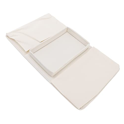 Sofa Armrest Organizer, Couch Side Pockets Chair Armrests Folding Arm Tray Hanging Bed Bag Bedside Storage Holder for Recliner Mattresses Remotes Phone Glasses Magazines with Slots(Creamy white) - color: Creamy white