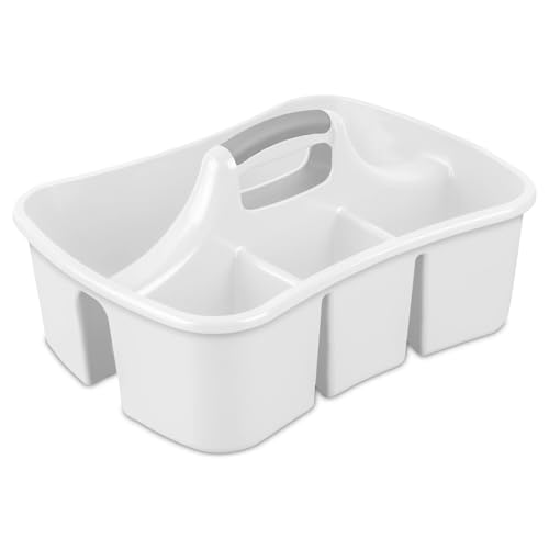 Divided Ultra™ Caddy, Easy Carry, Handy Plastic Utility Storage, White