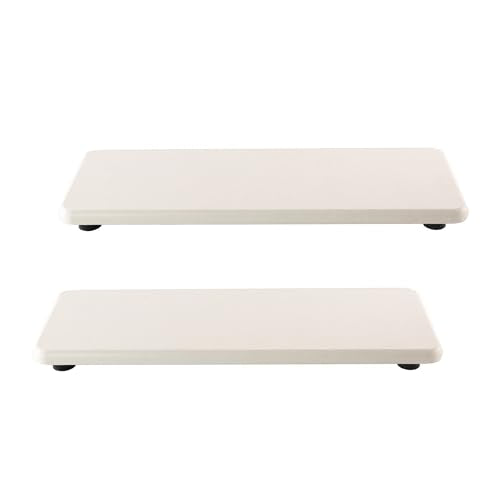 NiuYichee 2 Pcs Water Absorbing Stone Trays, Kitchen/Bathroom Sink Soap Dish, Diatomite Tray Used for Hand Soap & Cosmetic Bottles in The Modern Home, 3.15" W x 8.7" L, White - color: White, size: 8.7" x 3.15"