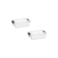 Superio Mini Storage Container Plastic Crayon Box Art Supplies and Sewing Case Stackable Clear Small Organizer for Beads, Stationery, Chalk, and Food, 0.7 Quart, 2 Pack - size: 0.7 Quarts, style: 2 Pack