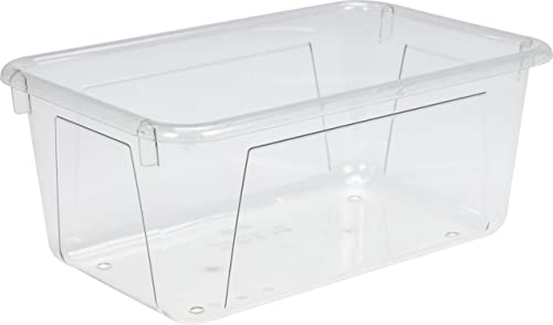 Storex Small Cubby Bin, 12.2 x 7.8 x 5.1 Inches, Clear, 5-Pack (62464U05C) - color: Clear, style: Bin Only