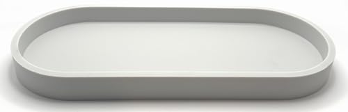 Happitasa Premium 12” x 5” Silicone Vanity Tray | Sink and Surface Organizer with Sturdy Non-Slip Base | Heat Safe, Dishwasher Safe (Light Grey) - color: Light Grey