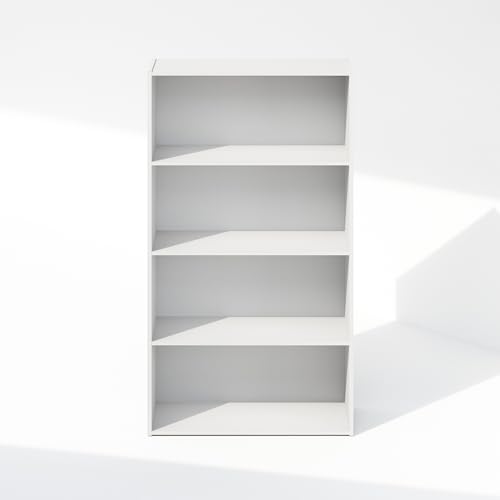 Furinno Reed Closet Organizers and Storage, 4-Tier Closet Organizer, Open Shelf Closet Storage, for Wardrobe, Bedroom, Living Room, White - color: White, size: 4-Tier, 23.6"W