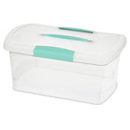 Sterilite Medium Nesting ShowOffs, Stackable Small Storage Bin with Latching Lid and Handle, Plastic Container to Organize Home, Clear, 24-Pack - size: Medium, style: 24 Pack
