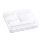 Drawer Divider Tray, Simple Appearance Desk Organizer Box ABS Plastic for Office Student Dormitory (White)