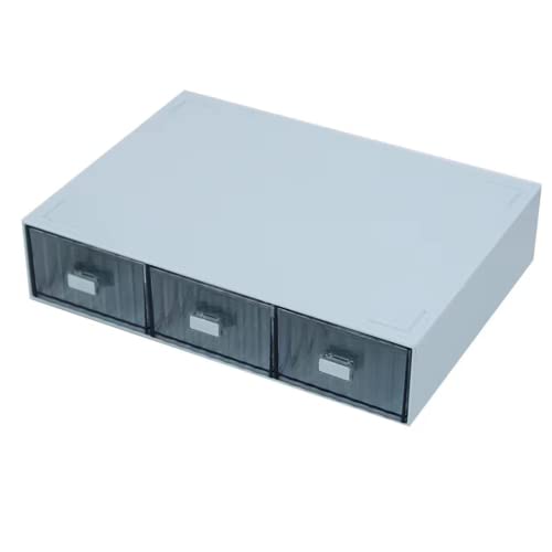 Desk Drawer Organizer, Stackable Plastic Storage Drawer, Grocery Organizer For Stationery/Office Supplies (Blue, 3 Compartment) - color: Blue, size: 3drawers