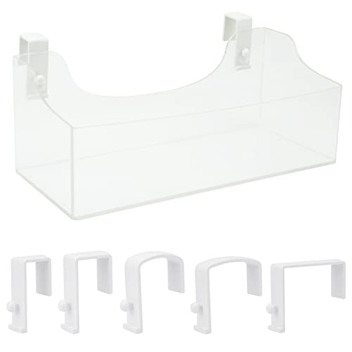 Acrylic Hanging Bedside Shelf - Multiple Purpose Bedside Caddy For Bed/Bunk Bed,Cubical Wall Shelf Storage Organizer File Holder For Home Office(Clear)