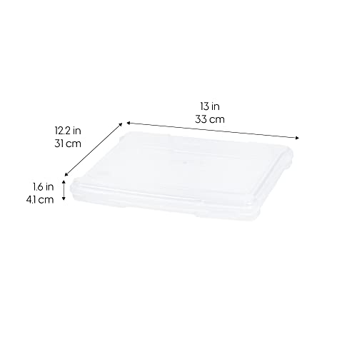 IRIS USA Board Game Storage Craft Organizer Box with Snap-Tight Latch Lid, 10-Pack Portable Plastic Case Bin for Puzzles, Magazines, Hobbies, Art Supplies, Fits 8.5" x 11" & A4 Papers, Slim, Clear - size: 10 Pack