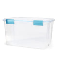 Sterilite 54 Qt Gasket Box, Stackable Storage Bin with Latching Lid and Tight Seal, Plastic Container to Organize Basement, Clear Base and Lid, 1-Pack - size: 54 Quart, style: 1 Pack