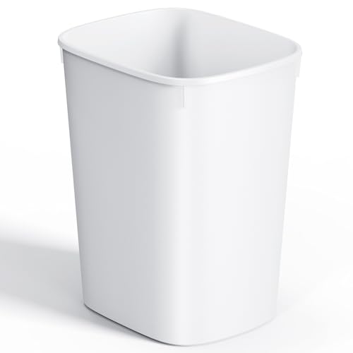 CEROELDA Small Bathroom Trash Can, 2.6 Gallon Slim Mini Garbage Can Small Trash Bin Plastic Waste Basket for Dorm Room, Bedroom, Office, Toilet (White) - color: 1 Pack-No Lid-White