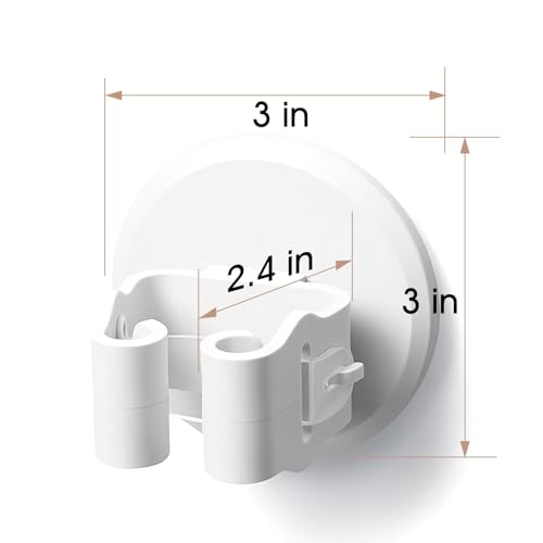Anti-Slip Broom Holder, Damage-Free Wall Mount Organizer, No Drilling Space-Saving Storage Rack for Mops, Brooms, Umbrellas and Tools