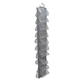 Household Essentials 20-Pocket Closet Shoe File, Durable Polyester Linen Plastic, Holds 10 Pairs of Shoes, Individual Storage, Single Hook System - color: Graphite