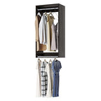 Modular Closets Vista Collection Double Hanging Wood Closet Organizer Unit (Grey, 21" Wide) - color: Grey, size: 21" Wide