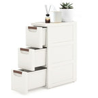 3 Drawers Narrow Storage Cabinet, Slim Bathroom Storage Cabinet, Plastic Rolling Cart Organizer for Small Spaces, Laundry, Office, Home, White - size: 3 Drawer