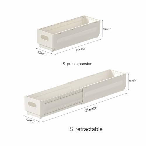 2 Pack Expandable Plastic Storage Boxes, Multi-Purpose Folding Organizer, Drawer Storage Divider For Bedroom, Kitchen And Snack Storage (s) - size: s