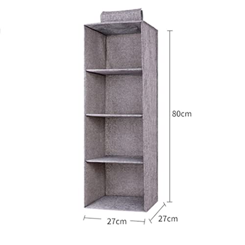 Tinyuet Hanging Closet Organizer, 4-Shelf Collapsible Hanging Closet Shelves, Hanging Organizer for Closet & RV, 31.5" H X 10.6" W X 10.6" D - Gray