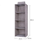 Tinyuet Hanging Closet Organizer, 4-Shelf Collapsible Hanging Closet Shelves, Hanging Organizer for Closet & RV, 31.5" H X 10.6" W X 10.6" D - Gray