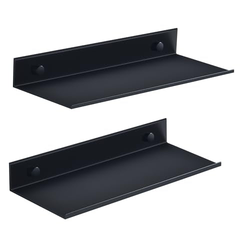 HNVNER Adhesive Shower Caddy 2 Pack, Metal Shower Shelves for Inside Shower 30cm, Black Bathroom Shelves Wall Mounted, No Drilling Bathroom Organizer - color: Black, size: 30cm