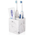 Diatomite Toothbrush Holders for Bathrooms, Electric Toothbrush and Toothpaste Holder 3 Slots Tooth Brush Organizer for Bathroom Countertop, Shower, Vanity - Marble White - color: Marble White