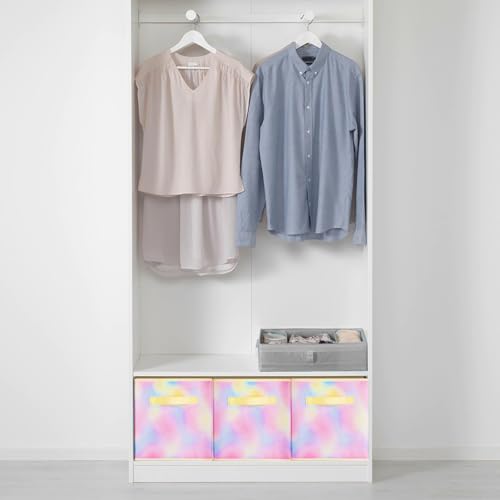 PowerKing Collapsible Storage Cubes with Handles, Fabric Foldable Bins for Closet Shelves, Durable Organization Storage Bins, 10.5'' x 11'' x 10.5'' (2Pack, Rhyme Color) - color: Rhyme Color, size: 2Pack