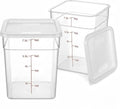 2 Pack Dough Proofing Containers with Lids, 8Qt Clear Polypropylene Food Storage Bucket, BPA-Free Commercial Grade Stackable Container for Kitchen Restaurant Dough Proofing, Marinating, XL