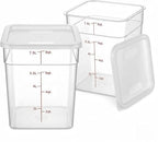 2 Pack Dough Proofing Containers with Lids, 8Qt Clear Polypropylene Food Storage Bucket, BPA-Free Commercial Grade Stackable Container for Kitchen Restaurant Dough Proofing, Marinating, XL