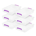 IRIS USA 6 Qt. Plastic Craft Storage Container Bins with Lids, 6 Pack, Small Art & Office Supply Organizer Tote, Sensory Bins & Boxes for Home & University, Stackable, Secure Latch Buckles, Clear - size: 6 Qt. - 6 Pack, style: STACK