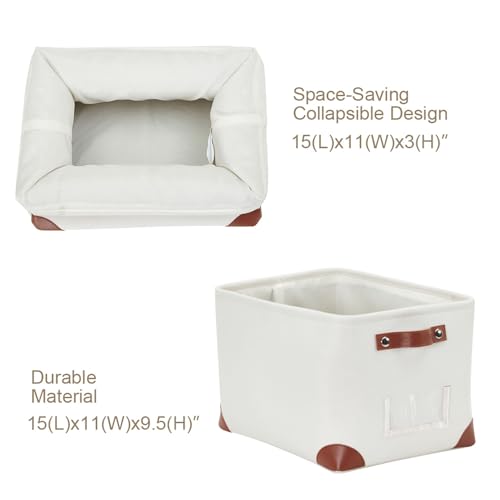 DECOMOMO White Storage Bins Fabric Storage Baskets for Shelves & Linen Closet Organization (Creamy White W/ Label holder, Large - 3 Pack) - color: Creamy White W/ Label Holder, size: Large/3P