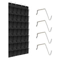 Over the Door Shoe Organizer 35 Pockets, Black Folding Hanging Shoe Rack for Door with Metal Hooks, No-Drill Install, Space-Saving Door Shoe Organizer for Closet, 67.7in x 26.4in