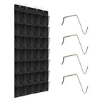 Over the Door Shoe Organizer 35 Pockets, Black Folding Hanging Shoe Rack for Door with Metal Hooks, No-Drill Install, Space-Saving Door Shoe Organizer for Closet, 67.7in x 26.4in